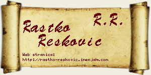 Rastko Resković vizit kartica